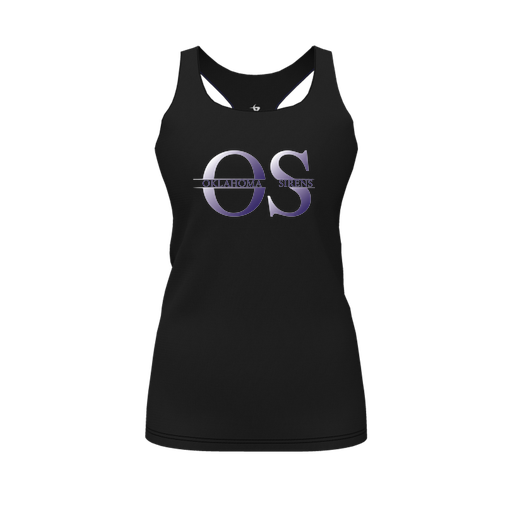 [FT0TRBBK-FYS-LOGO2] Decker Racerback Tank Top (Female Youth S, Black, Logo 2)