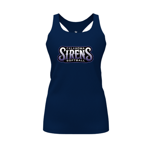 [FT0TRBNV-FYS-LOGO1] Decker Racerback Tank Top (Female Youth S, Navy, Logo 1)