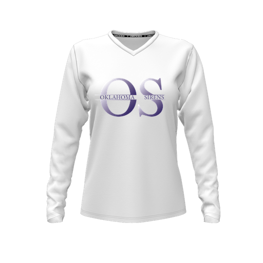 [FTLVCFWH-FYXS-LOGO2] Decker Comfort T-Shirt (Female Youth XS, White, V Neck, Logo 2, Long Sleeve)