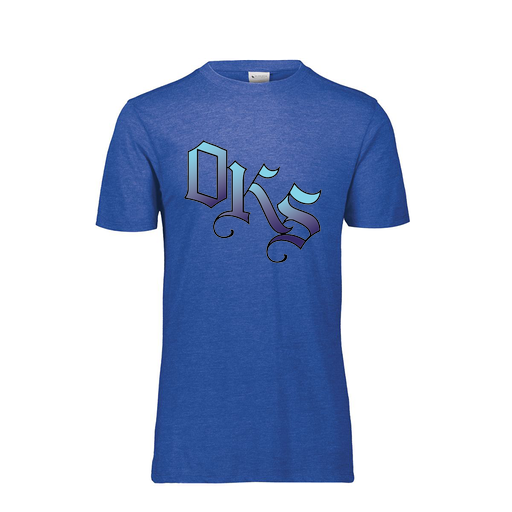 [FTSCUBRY-YS-LOGO3] Decker Youth Tri-Blend T-Shirt - Short Sleeve (Youth S, Royal, Logo 3)