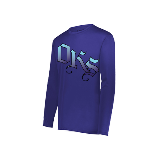 [222822.747.XS-LOGO3] Men's LS Smooth Sport Shirt (Adult XS, Purple, Logo 3)