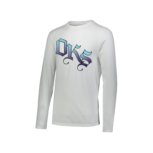 [FTLCUBWH-AXS-LOGO3] Decker Men's Tri-Blend T-Shirt - Long Sleeve (Adult XS, White, Logo 3)