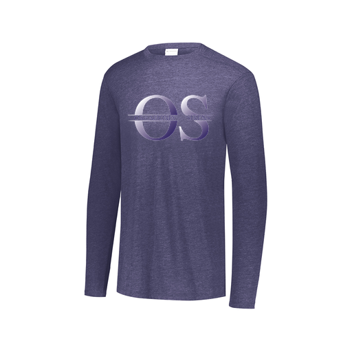 [FTLCUBNV-AXS-LOGO2] Decker Men's Tri-Blend T-Shirt - Long Sleeve (Adult XS, Navy, Logo 2)