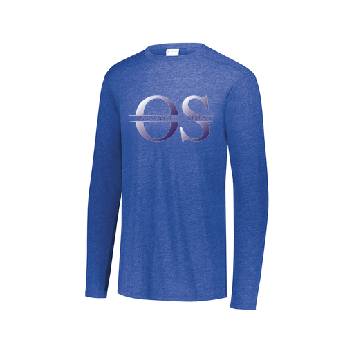 [FTLCUBRY-AXS-LOGO2] Decker Men's Tri-Blend T-Shirt - Long Sleeve (Adult XS, Royal, Logo 2)