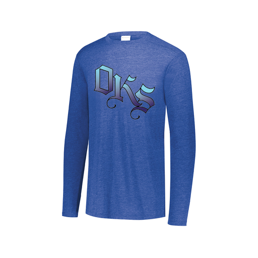 [FTLCUBRY-AXS-LOGO3] Decker Men's Tri-Blend T-Shirt - Long Sleeve (Adult XS, Royal, Logo 3)