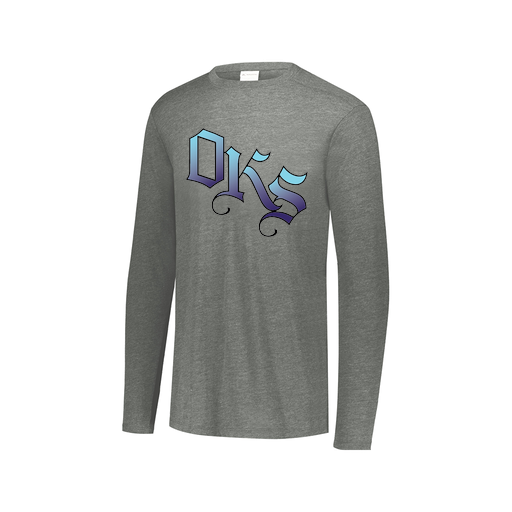 [FTLCUBGY-AXS-LOGO3] Decker Men's Tri-Blend T-Shirt - Long Sleeve (Adult XS, Gray, Logo 3)