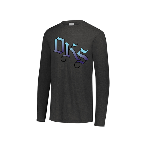 [FTLCUBBK-YS-LOGO3] Decker Youth Tri-Blend T-Shirt - Long Sleeve (Youth S, Black, Logo 3)