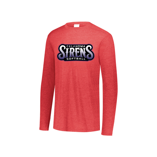 [FTLCUBRD-YS-LOGO1] Decker Youth Tri-Blend T-Shirt - Long Sleeve (Youth S, Red, Logo 1)