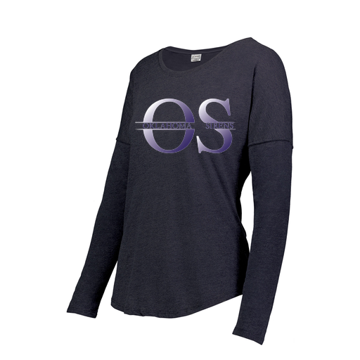 [FTLCUBNV-FAS-LOGO2] Decker Women's Tri-Blend T-Shirt - Long Sleeve (Female Adult S, Navy, Logo 2)