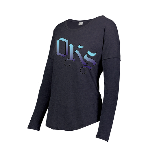[FTLCUBNV-FAS-LOGO3] Decker Women's Tri-Blend T-Shirt - Long Sleeve (Female Adult S, Navy, Logo 3)