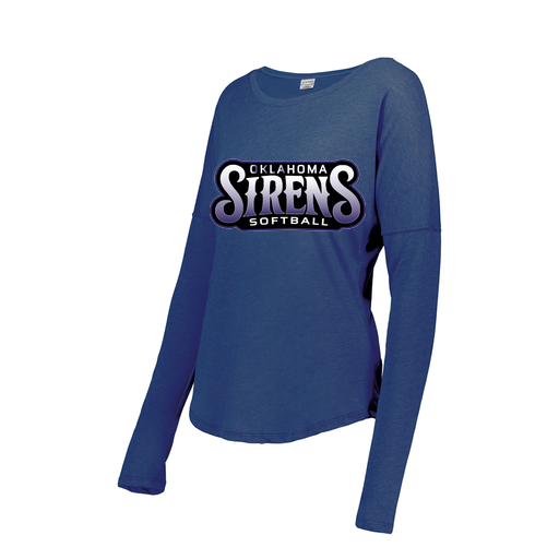 [FTLCUBRY-FAS-LOGO1] Decker Women's Tri-Blend T-Shirt - Long Sleeve (Female Adult S, Royal, Logo 1)