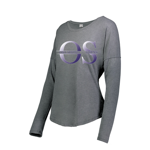 [FTLCUBGY-FAS-LOGO2] Decker Women's Tri-Blend T-Shirt - Long Sleeve (Female Adult S, Gray, Logo 2)